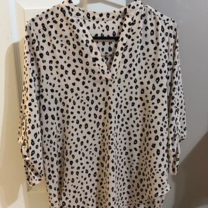 Chic Animal Print V-Neck Blouse